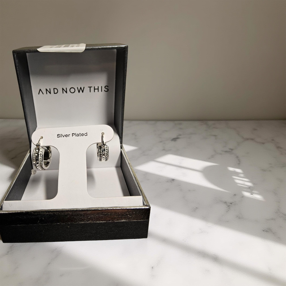 New And Now This Silver Plated Hoop Earrings
